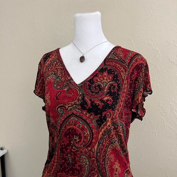 y2k paisley girly boho granola top - Picture 2 of 7